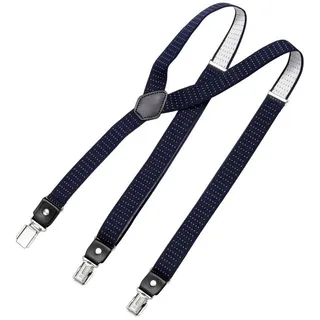 DonDon Hosenträger DonDon® Herren Hosenträger schmal 2,5 cm 3 Clips in Y-Form elastisch (1-St) Y-Form, verstellbar mit Clipverschluß, elastisch, schmal 2.5 cm blau