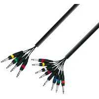 Adam Hall Cables Adam Hall 3 Star Serie Multicore-Instrumentenkabel (4 x 6,3 mm Stereo-Klinke auf 8 x 6,3 mm Mono-Klinke), 3 m