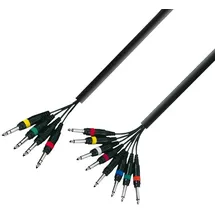 Adam Hall Cables Adam Hall 3 Star Serie Multicore-Instrumentenkabel (4 x 6,3 mm Stereo-Klinke auf 8 x 6,3 mm Mono-Klinke), 3 m