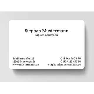 100 Visitenkarten, laminiert, 85 x 55 mm, inkl. Kartenspender - Classic Business