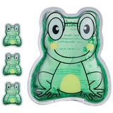 relaxdays Kühlpad Kühlpads Kinder 4er Set, Frosch grün|schwarz