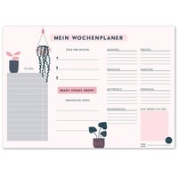 TYSK Design Schreibtischunterlage Pflanzen (Design wählbar) Tischunterlage aus Papier zum Abreißen DIN A3 To Do Liste Notizblock Wochenplaner