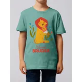 wat? APPAREL T-Shirt Löwen Kleiner Bruder in Teal Monstera | Gr.: 134-146