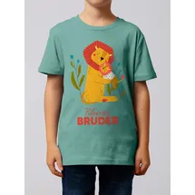 wat? APPAREL T-Shirt Löwen Kleiner Bruder in Teal Monstera | Gr.: 134-146
