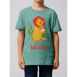 wat? APPAREL T-Shirt Löwen Kleiner Bruder in Teal Monstera | Gr.: 134-146