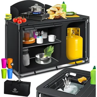 Kesser Campingschrank Campingküche Schwarz
