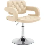 CLP Loungesessel Dublin, Kunstleder-Bezug, drehbar, höhenverstellbar beige