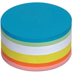 MAUL Moderationskarten Ø 9,5 cm blau, grün, rot, orange, gelb, weiß