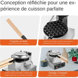 Vevor Bubble-Waffelmaker Silber