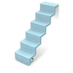 Kategorie 6 - Treppe Eleganz 60 lang 5-stufig (Randbefestigung) meerblau