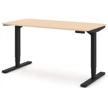 Assmann Electronic ASSMANN Schreibtisch Sand Schwarz, Metall, 140x127x70 cm, Arbeitszimmer, Schreibtische, Bürotische