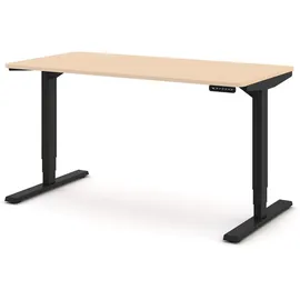Assmann Electronic ASSMANN Schreibtisch Sand Schwarz, Metall, 140x127x70 cm, Arbeitszimmer, Schreibtische, Bürotische