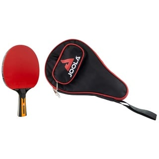 JOOLA Tischtennisschläger Carbon Control - ITTF zugelassener Tischtennis-Schläger für Fortgeschrittene Spieler & Unisex – Erwachsene Schlägerhülle-80502 Schlägerhülle, RED, One Size