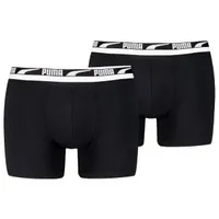 Puma 2P Men Multi Logo Boxer Grau/Schwarz Baumwolle Small