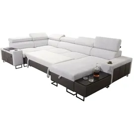 kaiser möbel Großes Ecksofa,Schlaffunktion MELODY IV MINI Tauro/Freya Graphit/Anthrazit Links