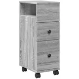 vidaXL Badschrank Schmal mit Rollen Grau Sonoma Holzwerkstoff
