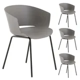 Idimex Gartenstuhl NIVEL 60 x 56 x 80 cm grau 4 St.