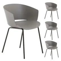 Idimex Gartenstuhl NIVEL 60 x 56 x 80 cm grau 4 St.