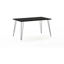 MÖBELPARTNER Fynn Schreibtisch schwarz rechteckig, 4-Fuß-Gestell schwarz 120,0 x 80,0 cm