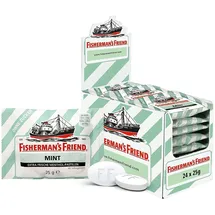 Fishermans-Friend Fisherman's Friend Mint ohne Zucker, 24er Pack 24 Beutel,