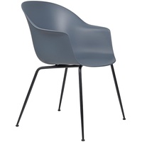 Gubi Bat Dining Chair Stuhl, Metallbeine schwarz rauchblau