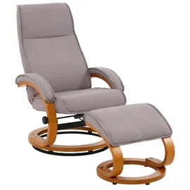 Home Affaire Relaxsessel »Paris, TV-Sessel mit Hocker und manueller Liegefunktion«, (Set, 2 St., bestehend aus Sessel und Hocker), Dreh- und Kippfunktion grau