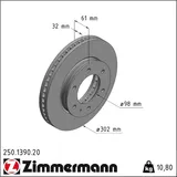 ZIMMERMANN Bremsscheibe Coat Z 250.1390.20
