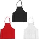 Kinderschürzen Für 3- Bis 6-jährige Zum Kochen Und Backen – Mit Taschen, Größe M (56 Cm) – Weiß, Rot, Schwarz – 3-teiliges Set