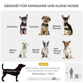 PawHut Hundebuggy Faltbarer Hundewagen bis 10 kg Grau 75x45x97 cm