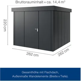Hörmann Metall-Gerätehaus Juno JFD10 L-Sk 7016) 1-flg L Flachdach