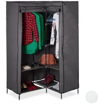 Relaxdays Eckschrank 120 x 195 x 55 cm Anthrazit/Schwarz