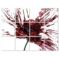 K&L Wall Art Fliesenaufkleber selbstklebend Wandschutz Sticker Set Mohnblume Rot Küche