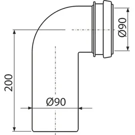 Alcaplast M908 Ablaufbogen Komplett DN90/90