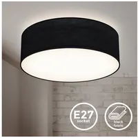 B.K.Licht Deckenlampe Stoff schwarz Textilschirm Deckenleuchte Wohnzimmer Schlafzimmer E27