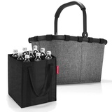 reisenthel Set Carrybag plus farblich passender bottlebag Einkaufskorb Einkaufstasche (Twist Silver)