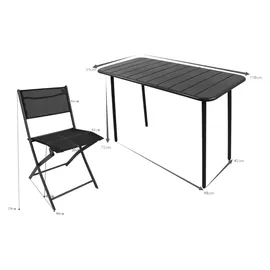 VCM Gartenmöbel 5er-Set - türkis/petrol ¦ Maße cm B. 110 H. 72