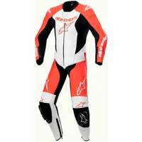 Alpinestars Gp Plus V2, Lederkombi 1tlg. Kinder - Neon-Rot/Weiß/Schwarz