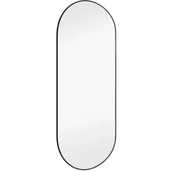 Badezimmerspiegel Wandspiegel Flurspiegel oval Rahmen schwarz Dekospiegel H 70cm