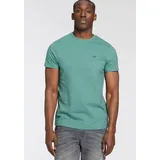 Bruno Banani BRUNO BANANI, Herren, Gr. 3XL (64/66), grün (grün, meliert), Single Jersey, Obermaterial: 100% Baumwolle, meliert, slim fit hüftlang, Rundhals, gerader Abschluss, Shirts T-Shirt, Mit Doppelkragen und Zierbrusttasche, Topseller
