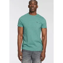 Bruno Banani BRUNO BANANI, Herren, Gr. 3XL (64/66), grün (grün, meliert), Single Jersey, Obermaterial: 100% Baumwolle, meliert, slim fit hüftlang, Rundhals, gerader Abschluss, Shirts T-Shirt, Mit Doppelkragen und Zierbrusttasche, Topseller