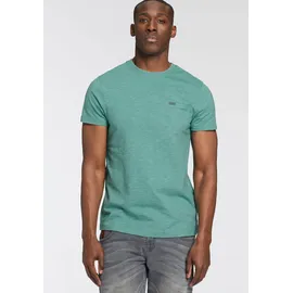 Bruno Banani BRUNO BANANI, Herren, Gr. 3XL (64/66), grün (grün, meliert), Single Jersey, Obermaterial: 100% Baumwolle, meliert, slim fit hüftlang, Rundhals, gerader Abschluss, Shirts T-Shirt, Mit Doppelkragen und Zierbrusttasche, Topseller
