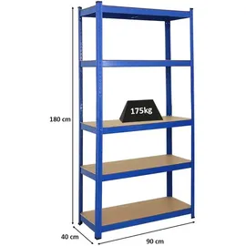 Proregal Schwerlastregal Stahl 180x90x40 blau