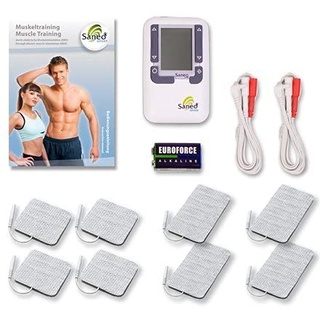 SaneoSPORT Muskeltraining | elektrischer EMS TENS Muskelstimulator für Muskelaufbau am gesamten Körper | deutsche Markenqualität: effektiv für Ganzkörpertraining | Hochwertige EMS & TENS-Technologie