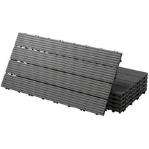 ECD Germany WPC Terrassenfliesen Anthrazit 60 x 30 cm 18 St.
