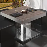 GGM Möbel Bistro Loungetisch 70 x 70 x 41 cm Light Wenge/Edelstahl