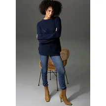 Aniston CASUAL Rundhalspullover Blau 48