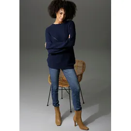 Aniston CASUAL Rundhalspullover Blau 48