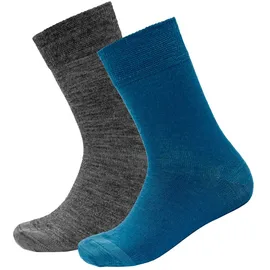 Devold of Norway Kid's Daily Merino Light Sock 2 Paare Blau 28-30