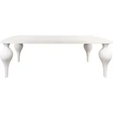 Casa Padrino Neoklassik Esstisch Hochglanz Weiß 220 x 110 x H. 75,5 cm - Massivholz Küchentisch - Esszimmer Möbel im Neoklassischem Stil
