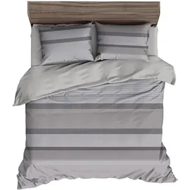 Traumschlaf Mako-Satin Gestreift Grau 240 x 220 cm + 2 x 80 x 80 cm